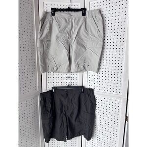 LOT/2 Coleman Men's XXL 44-46 Nylon Cargo Shorts Beige / Dark Gray